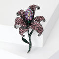 Crystal Covered Lily Stem Brooch in Four Bright Colors view 5