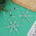 Clear Acrylic Snowflake Ice Ornaments Pearl Crescent Hangings view 3