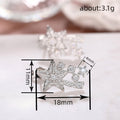 Silver Shooting Star Stud Earrings Pave CZ Cluster Pair view 4