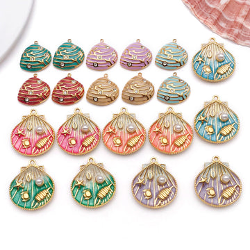 Colorful Shell Shell Charms with 10 Listed Options