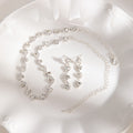 Crystal Look Floral Necklace and Earring Coordinated Jewelry Set view 3