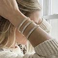 Crystal Baguette Line Toggle Bracelets in Gold and Silver Tone view 4