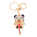 Rhinestone Enamel Tiger Keychain Braided Cord Color Options view 5