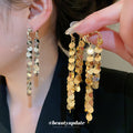 Crystal Disc Cascade Drop Earrings in Gold and Silver Tones view 2