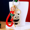 Panda and Bamboo Keychains With Gold or Silver Tone Finish view 2
