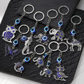Silver Tone Animal Mermaid Butterfly Evil Eye Split Ring Keychains view 1