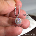 Round Clear Stone Hoop Drop Earrings in Two Tones Polished Metal Jewelry view 5