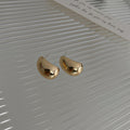 Gold Tone Minimalist Hoop And Stud Earrings Collection view 9