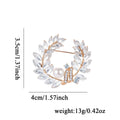 Rose Gold Leaf Wreath Pearl Look Metal Brooch Pin for Jackets and Lapels view 2