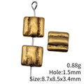 Striped Square Bead In Antique Gold For Jewelry Making view 3