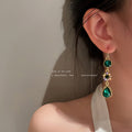 Green Crystal Floral Teardrop Hook Earrings Fashion Jewelry Accessories view 4