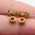 Dotted Flat Round Spacer Beads in Two Antique Finishes view 3