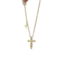 Gold Tone Cross Pendant Necklace With Clear Crystals view 5