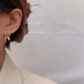 Geometric Twisted Metal Ball Stud Earrings Gold Silver view 3