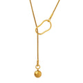 Gold Snake Chain Adjustable Y Drop Ball Sweater Necklace view 5