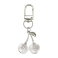White Cherry Keychain With Metal Swivel Clasp And Package Options view 5