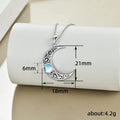 Silver Filigree Crescent Moon Pendant Necklace Alloy view 4