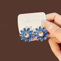 Marquise Petal Flower Statement Stud Earrings in Four Colors view 2