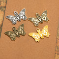 Ornate Butterfly Alloy Pendant Charm in 4 Finishes view 1