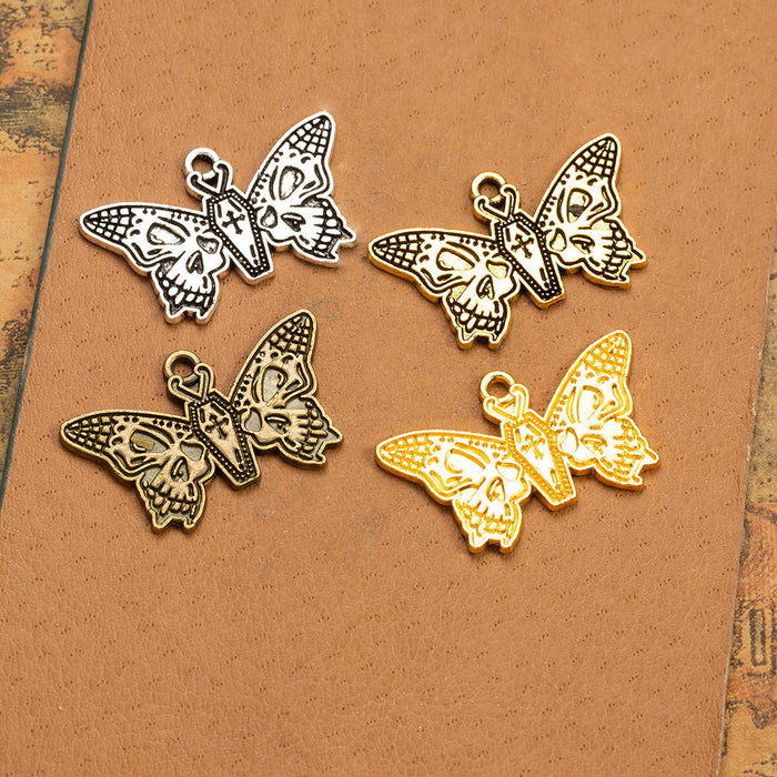 30x19mm Vintage Zinc Alloy Butterfly Charm Pendant
