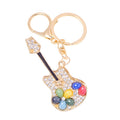Rhinestone Guitar Keychain Cat Eye Beads Gold Clasp 3 Colors view 5