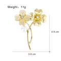 Flower Pearl Look Metal Brooch Pin 4.9 x 3.9 cm for Jackets and Lapels view 2