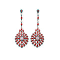 Pink Blue Crystal Drop Earrings Multicolor Gunmetal Ring view 5