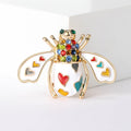 Playing Card Enamel Bee Brooch in Black and White for Jackets and Scarves view 7