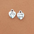 Paw and My Dog Heart Charm in 3 Decorative Finishes view 6