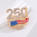 Red Gold Tone Flag Crystal Metal Brooch Pin for Jackets and Lapels view 5