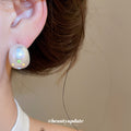 Pearlescent Oval Multicolor Dot Stud Earrings Fashion Jewelry view 3