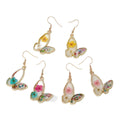 Gold Butterfly Frame Dried Flower Resin Dangle Earrings 3 Colors view 5