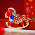 Crystal Gem Rocking Horse Keychains in Plain and Corded Options view 6