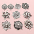 Mixed Ornate Multi Loop Floral Metal Connectors in Silver Tone view 2