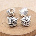 Sculpted Lion Head Silver Tone Large Hole Beads For Jewelry Making view 2