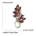 Crystal Leaf Spray Brooch With Open Teardrop in Seven Colors view 6