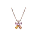 Crystal Butterfly Pendant Necklaces in Four Colors view 5