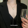 Pearl Cross Lariat and Mixed Chain Necklace Five Styles view 3