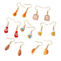 Enamel Food Dangle Earrings Gold Hooks Cake Beer Drumstick 7 Styles view 5