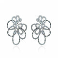 Openwork Flower Zircon Pendant Necklace and Stud Earrings view 5