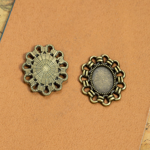 Oval Chain Edge Setting metal piece, alternate angle
