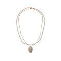 Pearl Like Bead Layered Necklace With Bow Charms Beaded Jewelry view 5
