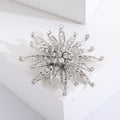 Radiating Crystal Sunburst Brooch in Gold or Silver Tone view 4