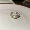 Pearl Cluster Open Rings Silver Champagne Multi Styles view 9