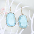 Gold Tone Large Faceted Glass Drop Earrings in Five Designs view 5