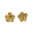 Layered Metallic Flower Stud Earrings in Gold and Silver Tones view 5