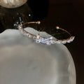 Butterfly Crystal Open Bangle In Silver Tone Or Gold Tone view 6