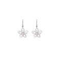 Gold Tone Open Double Flower Pearl Look Hook Earrings view 5