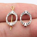 Oval Two-Loop Connector Beads in Six Size and Color Options view 3