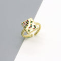 Gold Tone Crystal Eye and Celestial Adjustable Rings in Four Designs view 2